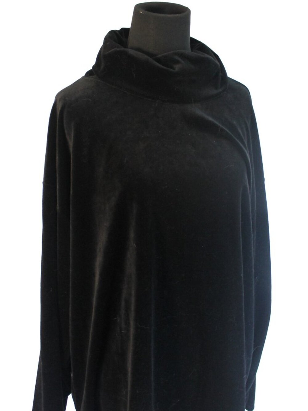 Sag Harbor Black Velour Cowl Neck Tunic XL - Picture 2 of 7